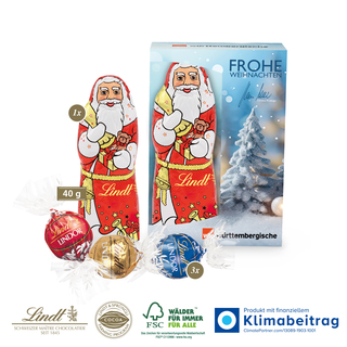 Premium-Präsent mit Lindt Weihnachtsmann „Medium“