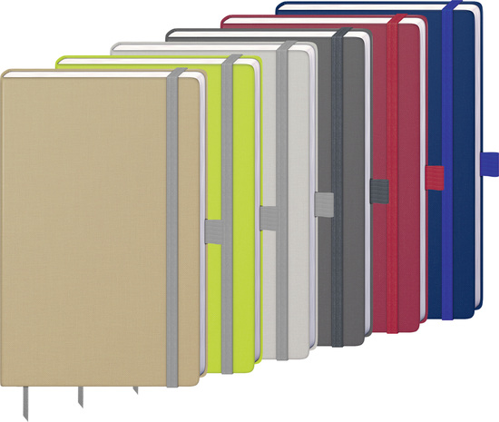 Notizbuch "Kompagnon Nature" ca. A5, kalkgrau, Naturpapiereinband