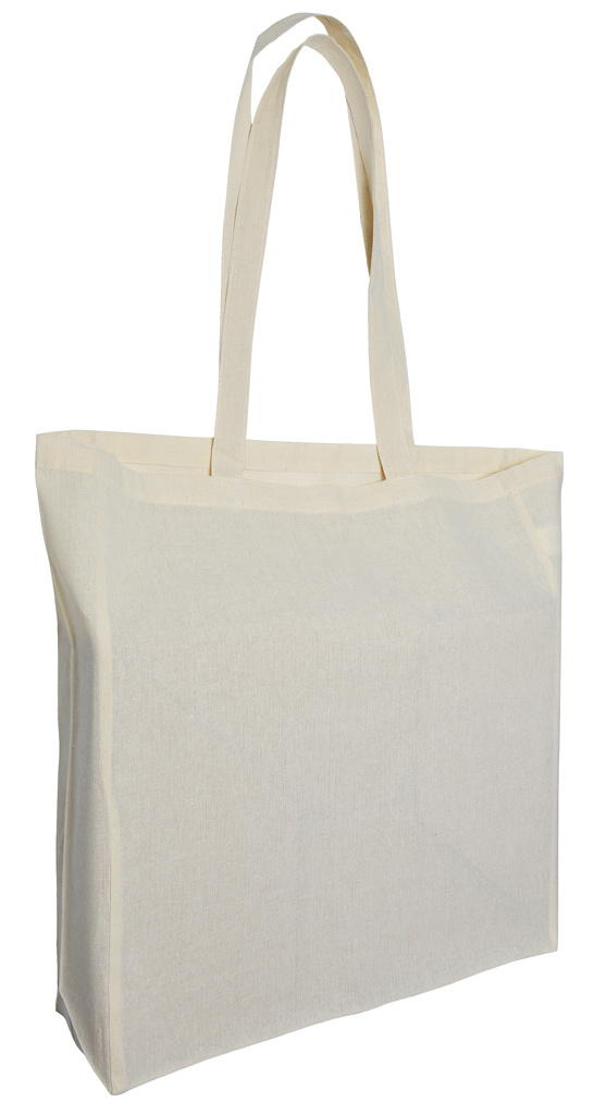 Baumwolltaschen mit langen Henkeln und Seitenfalte 6270
