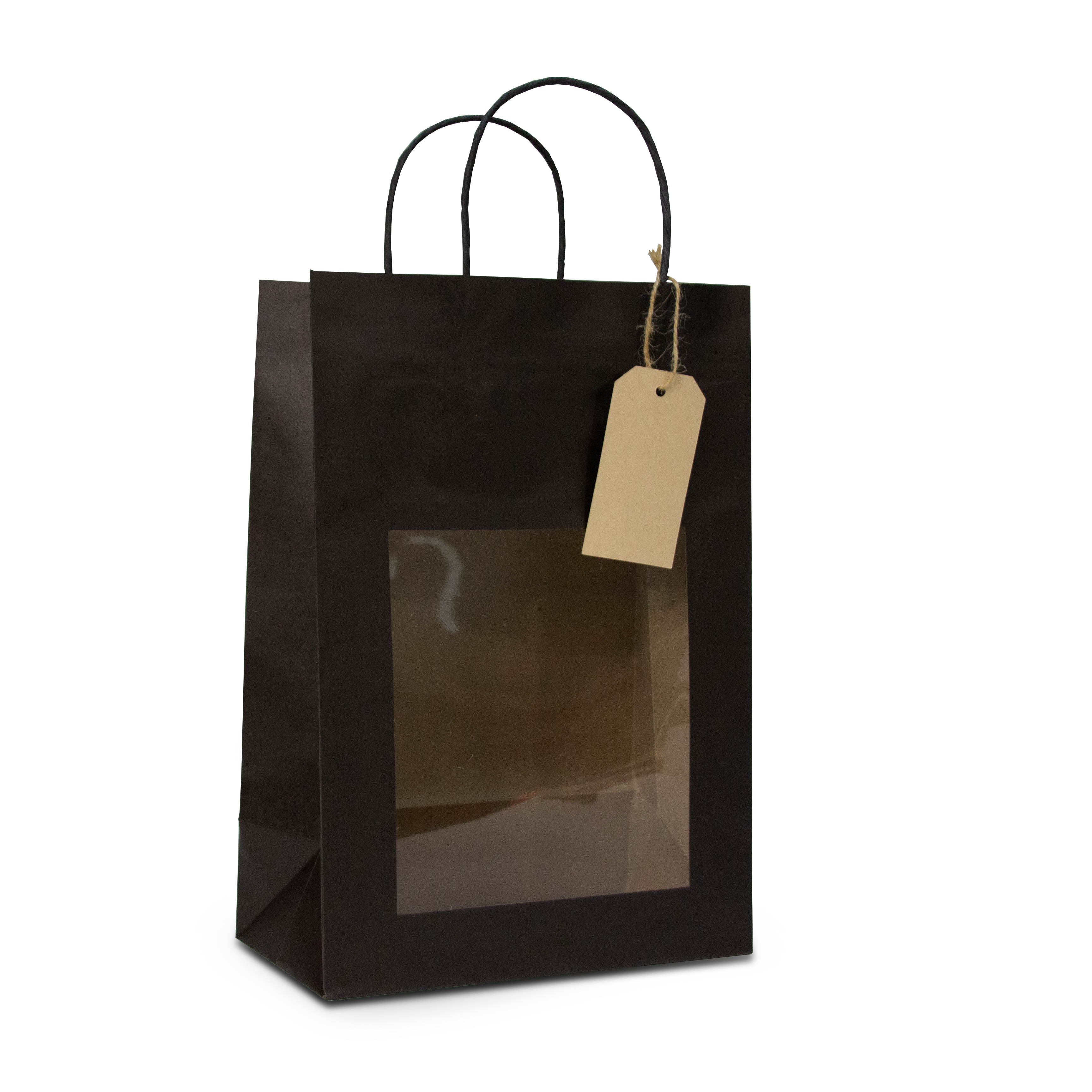 Tragetasche mit Fenster  DPT100 11,5 x 6,4 x 14,5 cm schwarz