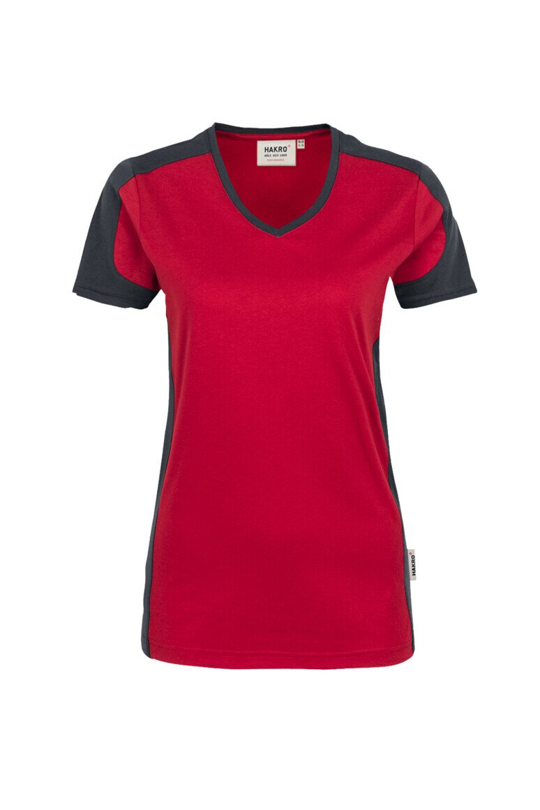HAKRO Damen V-Shirt Contrast Mikralinar® NO. 190
