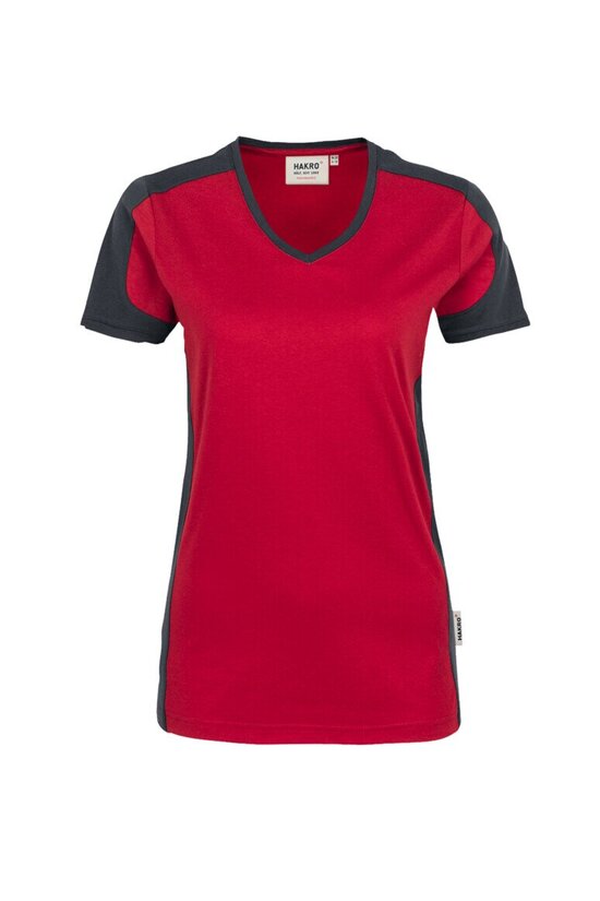 HAKRO Damen V-Shirt Contrast Mikralinar® NO. 190