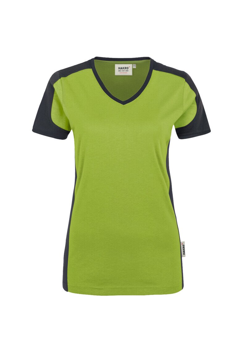 HAKRO Damen V-Shirt Contrast Mikralinar® NO. 190