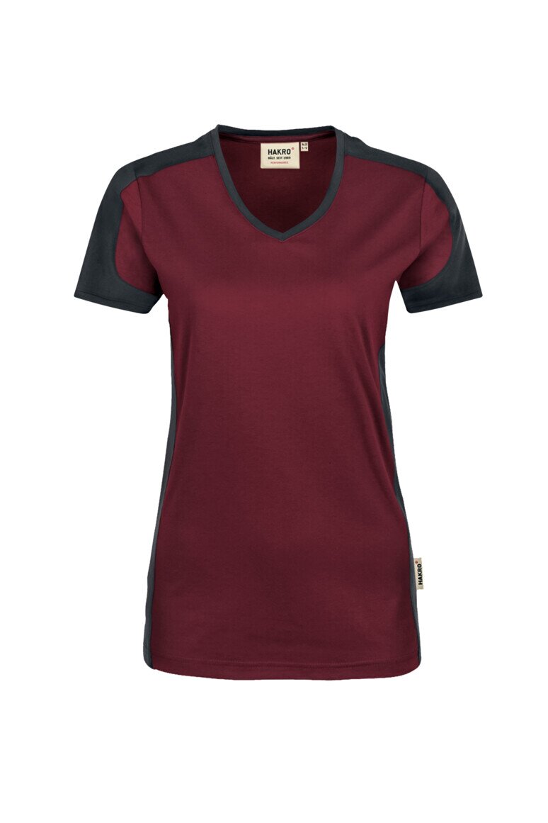 HAKRO Damen V-Shirt Contrast Mikralinar® NO. 190