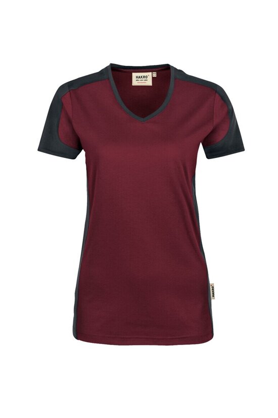 HAKRO Damen V-Shirt Contrast Mikralinar® NO. 190