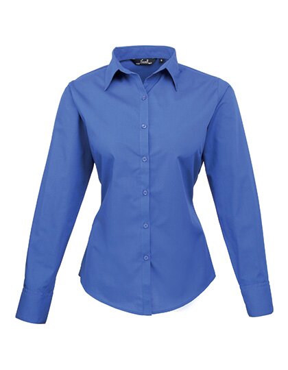 Ladies` Poplin Long Sleeve Blouse