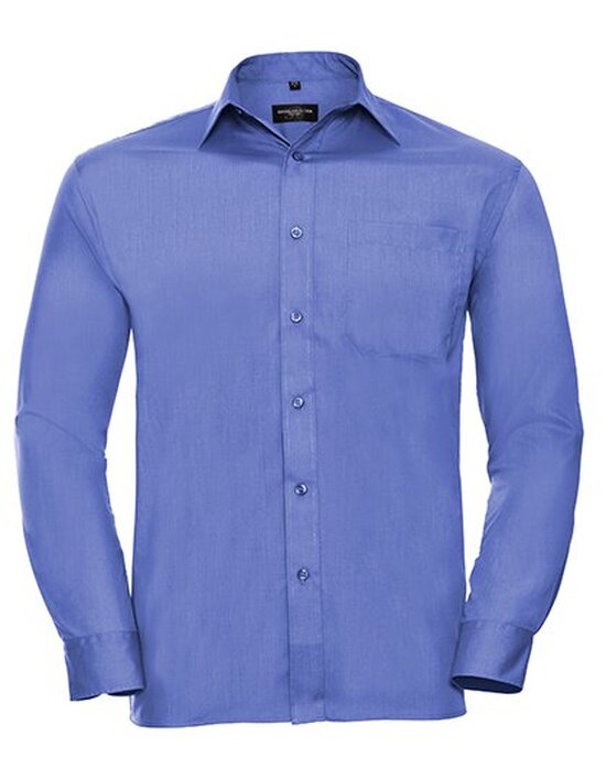 Men`s Long Sleeve Classic Polycotton Poplin Shirt