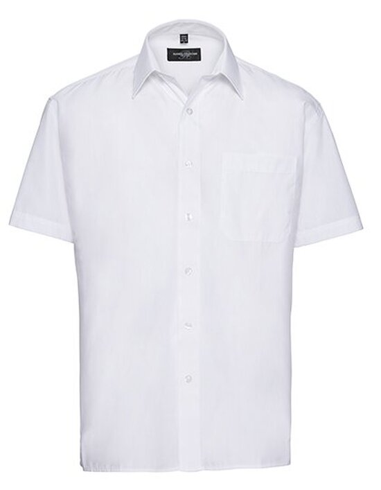Men`s Short Sleeve Classic Polycotton Poplin Shirt