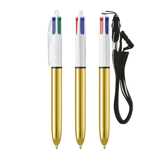 BIC® 4 Colours Shine mit Lanyard-Kugelschreiber